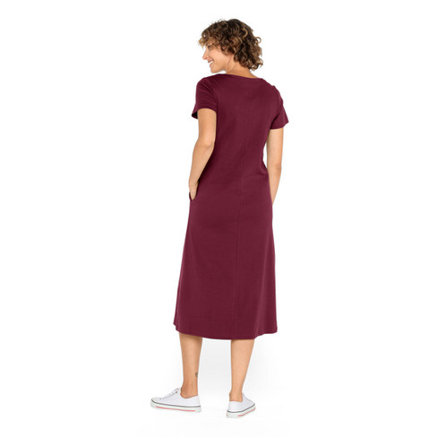 Jersey jurk lang van bio-katoen, braam