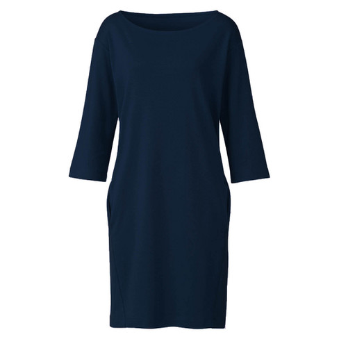 Image of Jersey jurk van bio-katoen, nachtblauw Maat: 44/46