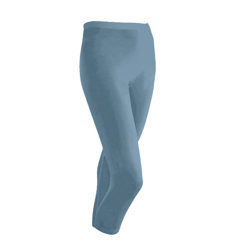 Image of 3/4-legging van bio-zijde, rookblauw Maat: 44