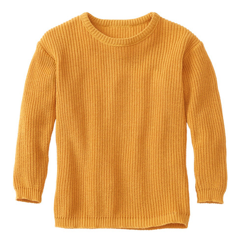Image of Lange trui van bio-katoen, geel Maat: 110/116