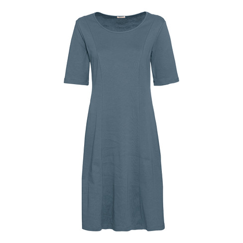 Image of Jersey jurk van bio-katoen, rookblauw Maat: 46