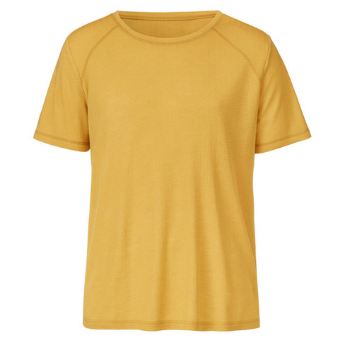 Image of Functioneel shirt met korte mouwen van bio-merinowol, saffraan Maat: S