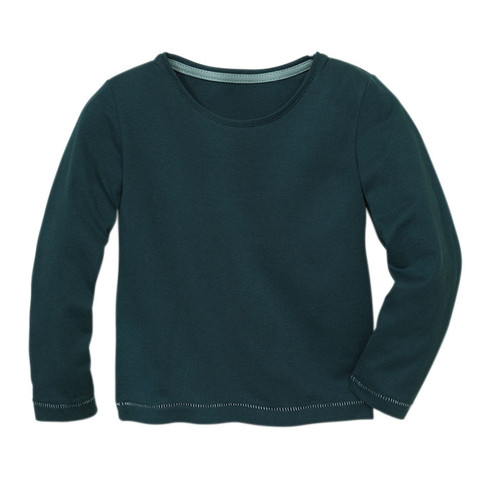 Image of Shirt met lange mouw van bio-katoen, smaragd Maat: 134/140