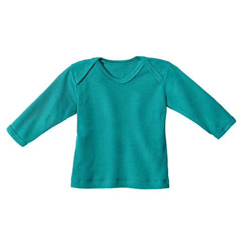 Image of Baby-ribshirt van bio-katoen met elastaan, smaragd Maat: 50/56