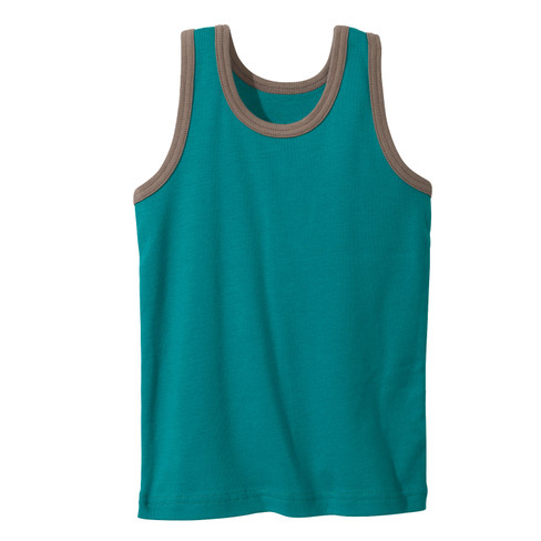Image of Onderhemd jongens van bio-katoen, smaragd Maat: 134/140