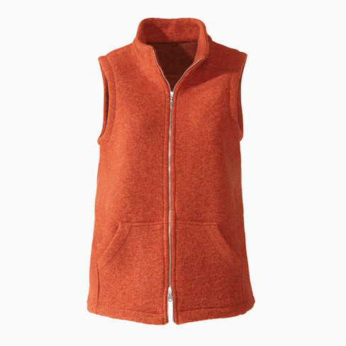 Image of Walkstof vest van bio-wol met bio-katoen, terra Maat: 36/38
