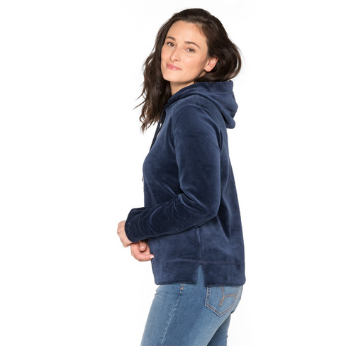 Nicki-hoodie van bio-katoen, nachtblauw