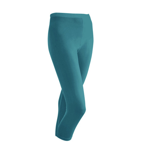 Image of 3/4-legging van bio-zijde, smaragd Maat: 48