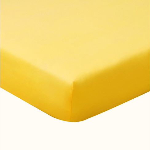 Image of Bio-jersey hoeslaken, geel Maat: 100 x 200 cm