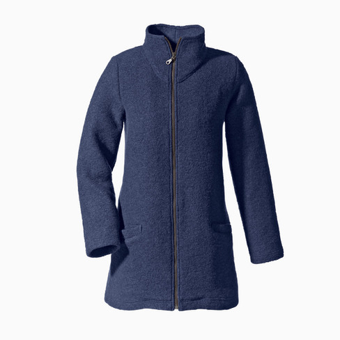 Image of Walkstof jas van bio-wol met bio-katoen, jeansblauw Maat: 50