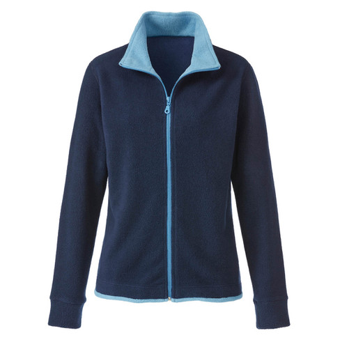Image of Fleece vest van bio-katoen, nachtblauw/jeansblauw Maat: M