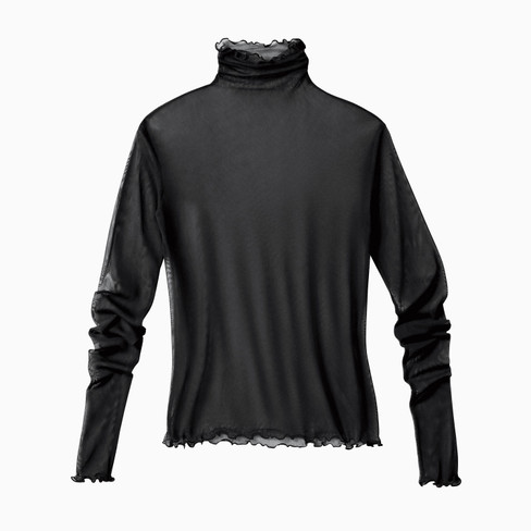 Image of Shirt met lange mouwen van bio-zijde, zwart Maat: 34