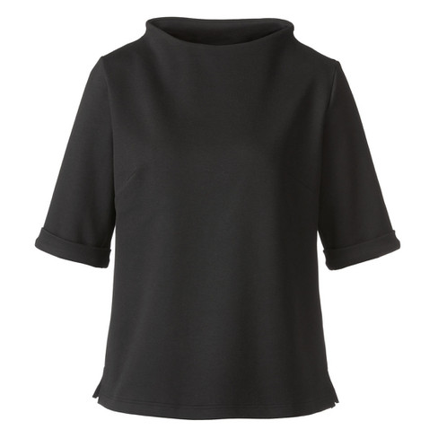 Image of Jersey shirt met korte mouwen van bio-katoen, zwart Maat: 36/38