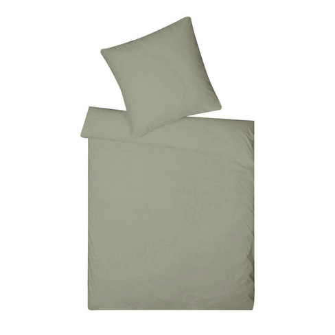 Image of Jersey beddengoedset van bio-katoen, 2-dlg, modder Maat: 80 x 80 + 155 x 220 cm