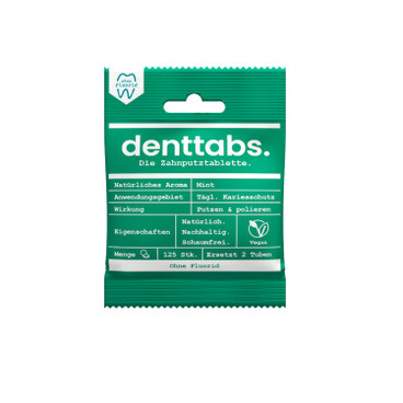 Denttabs tandenpoetstabletten zonder fluoride