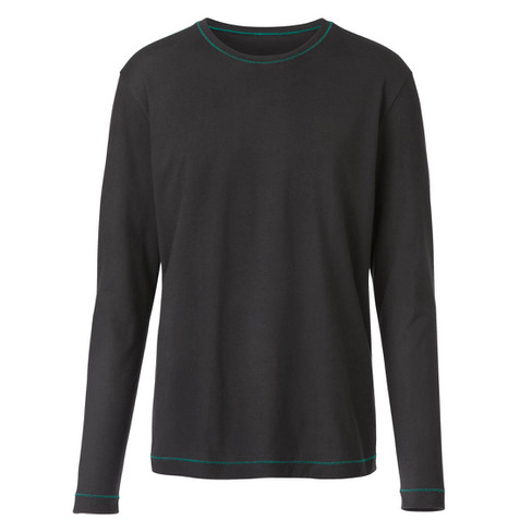 Image of Shirt met lange mouwen van bio-katoen, zwart Maat: XL