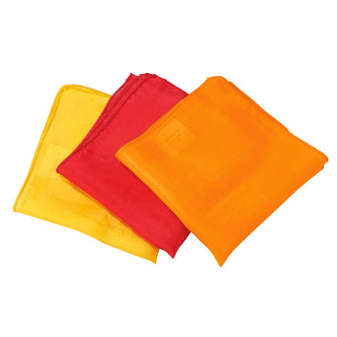 Image of Set doekjes van biologische zijde, roodtinten Maat: l 27 x b 27 cm