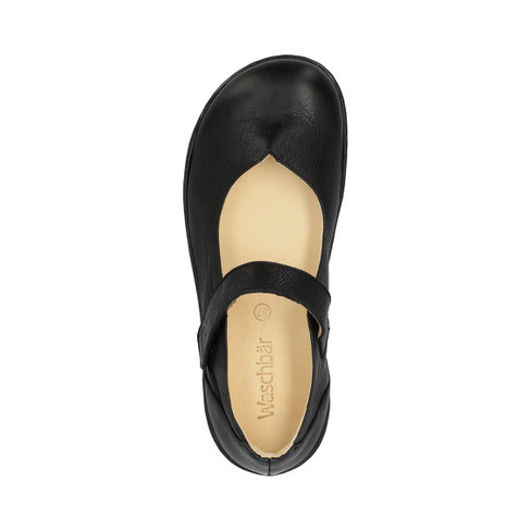 Barefoot ballerina van bio-leer, zwart