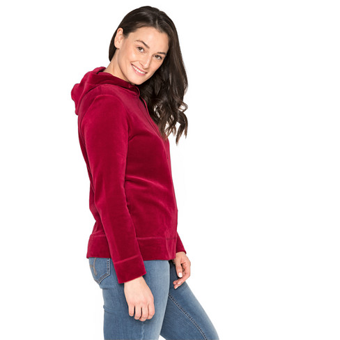 Nicki-hoodie van bio-katoen, robijn
