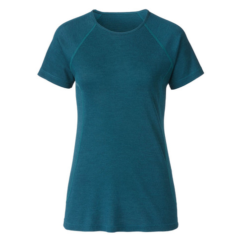 Thermo-shirt met korte mouwen van bio-wol en bio-zijde, smaragd