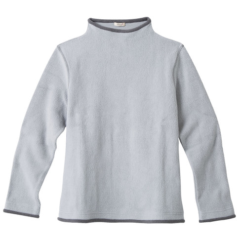 Image of Fleece pullover van bio-katoen met vulkaankraag, grijs/antraciet Maat: M