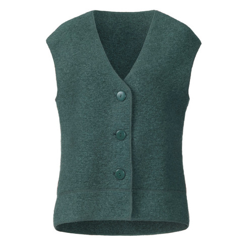 Image of Walkstof vest, smaragd Maat: 48