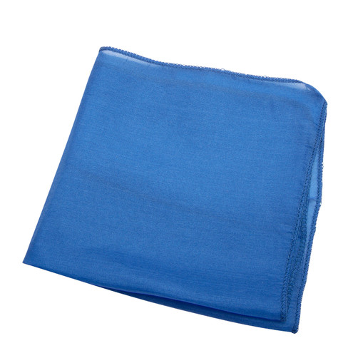 Image of Doek van biologische zijde, middenblauw Maat: l 27 x b 27 cm