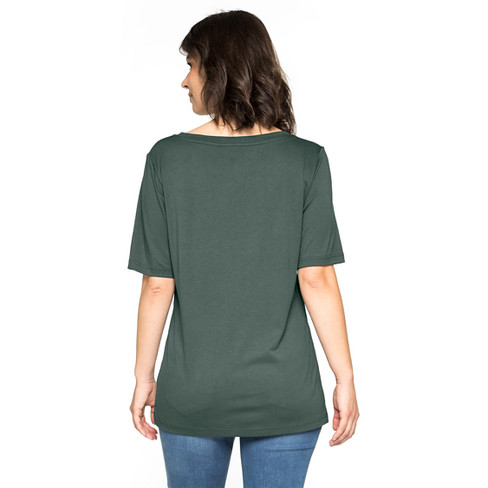 T-shirt uit lyocell en bio-katoen, zeegras