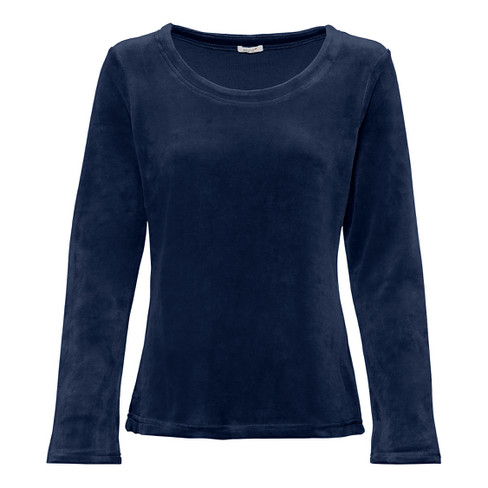 Image of Nicki shirt met lange mouwen van bio-katoen, nachtblauw Maat: 36/38