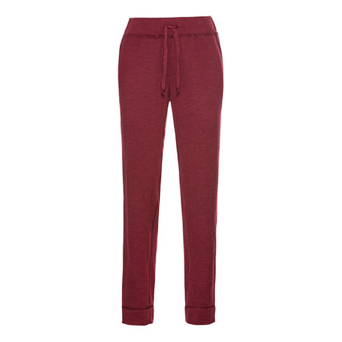 Wollen jersey broek van zuiver bio-merinowol, bordeaux