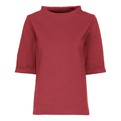 Image of Jersey shirt met korte mouwen van bio-katoen, vino Maat: 40/42