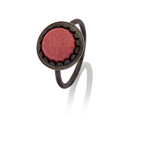 Image of Ring "Thulit", donker zilver Maat: 50