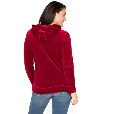 Nicki-hoodie van bio-katoen, wijnrood