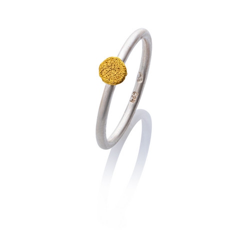 Image of Ring met een ornament van riviergoud, zilver Maat: 50