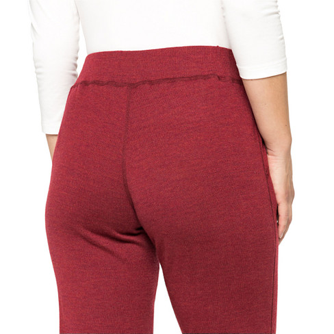 Wollen jersey broek van zuiver bio-merinowol, bordeaux