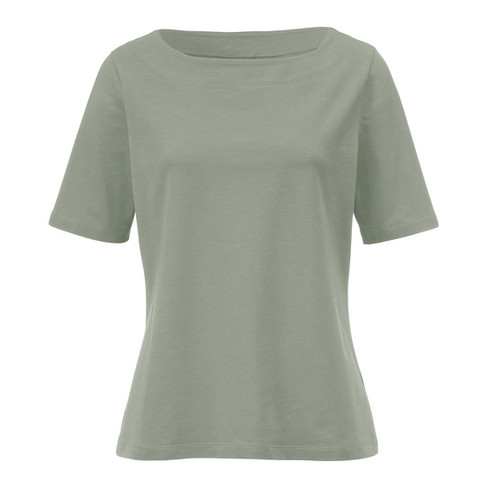 Image of Getailleerd T-shirt van bio-katoen, bleekgroen Maat: 44
