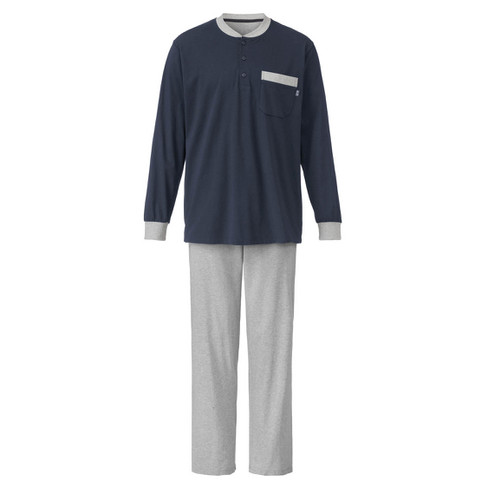 Image of Pyjama van bio-katoen, nachtblauw Maat: M