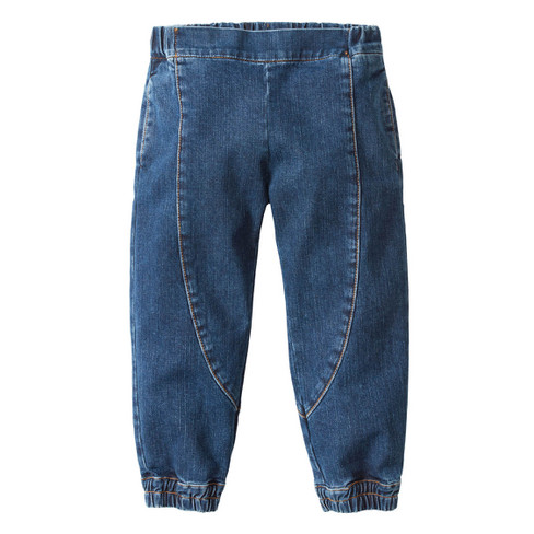Image of Jeans-pofbroek van bio-katoen, donkerblauw Maat: 110/116