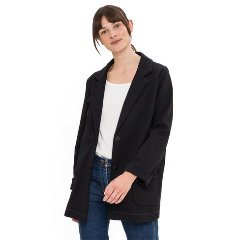 Jersey blazer van bio-katoen, zwart