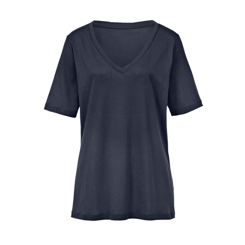 Image of T-shirt van bio-katoen en TENCEL™ vezels, nachtblauw Maat: 38