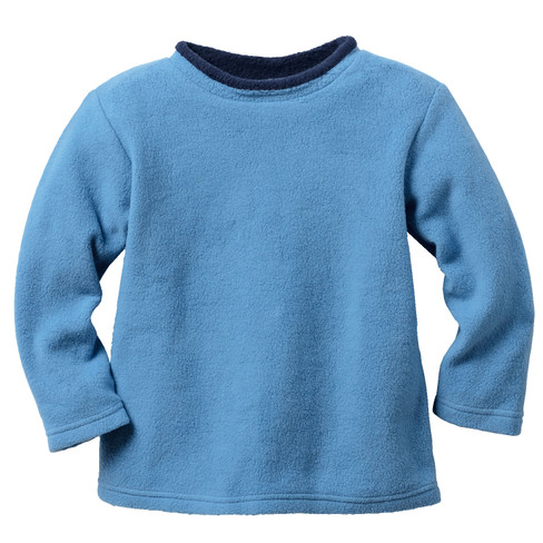 Image of Fleece pullover van bio-katoen, jeansblauw Maat: 98/104