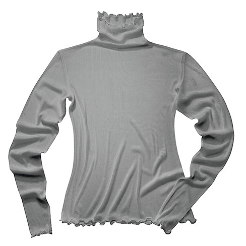 Image of Shirt met lange mouwen van bio-zijde, platinum Maat: 44/46