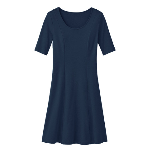 Image of Jersey jurk van bio-katoen, nachtblauw Maat: 42