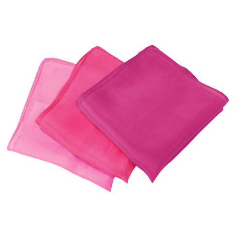 Image of Set doekjes van biologische zijde, roze tinten Maat: l 27 x b 27 cm